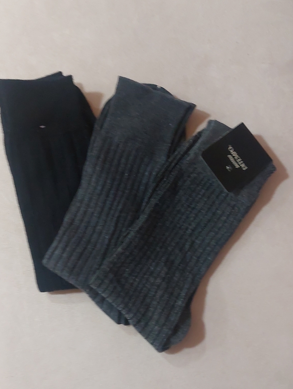 Men's Ribbed Crew Socks Pack - Black & Charcoal